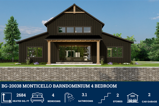 BG-20038 Monticello Barndominium House Plan