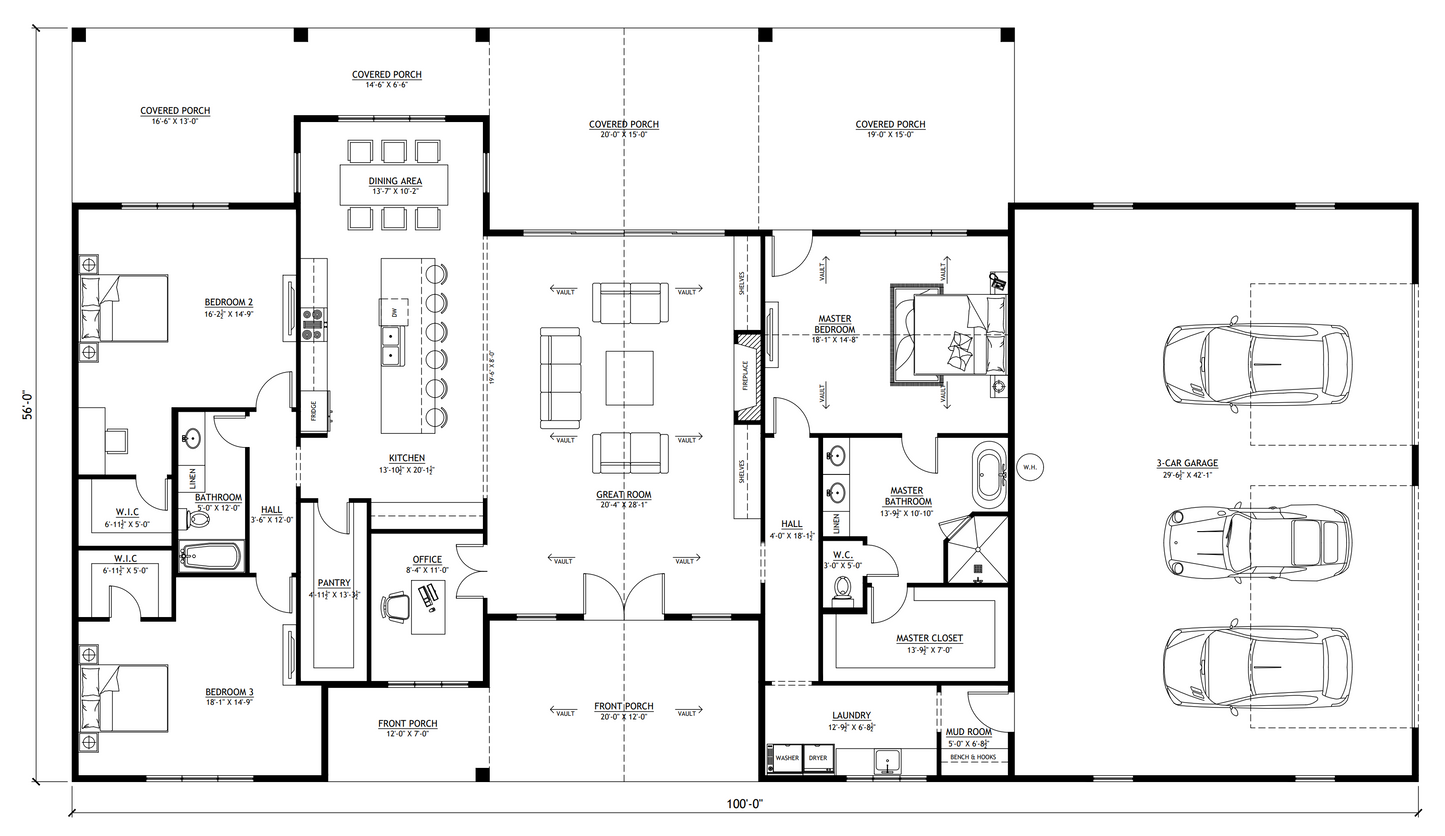 BP-2001-T Trevor Modern Farmhouse Plan
