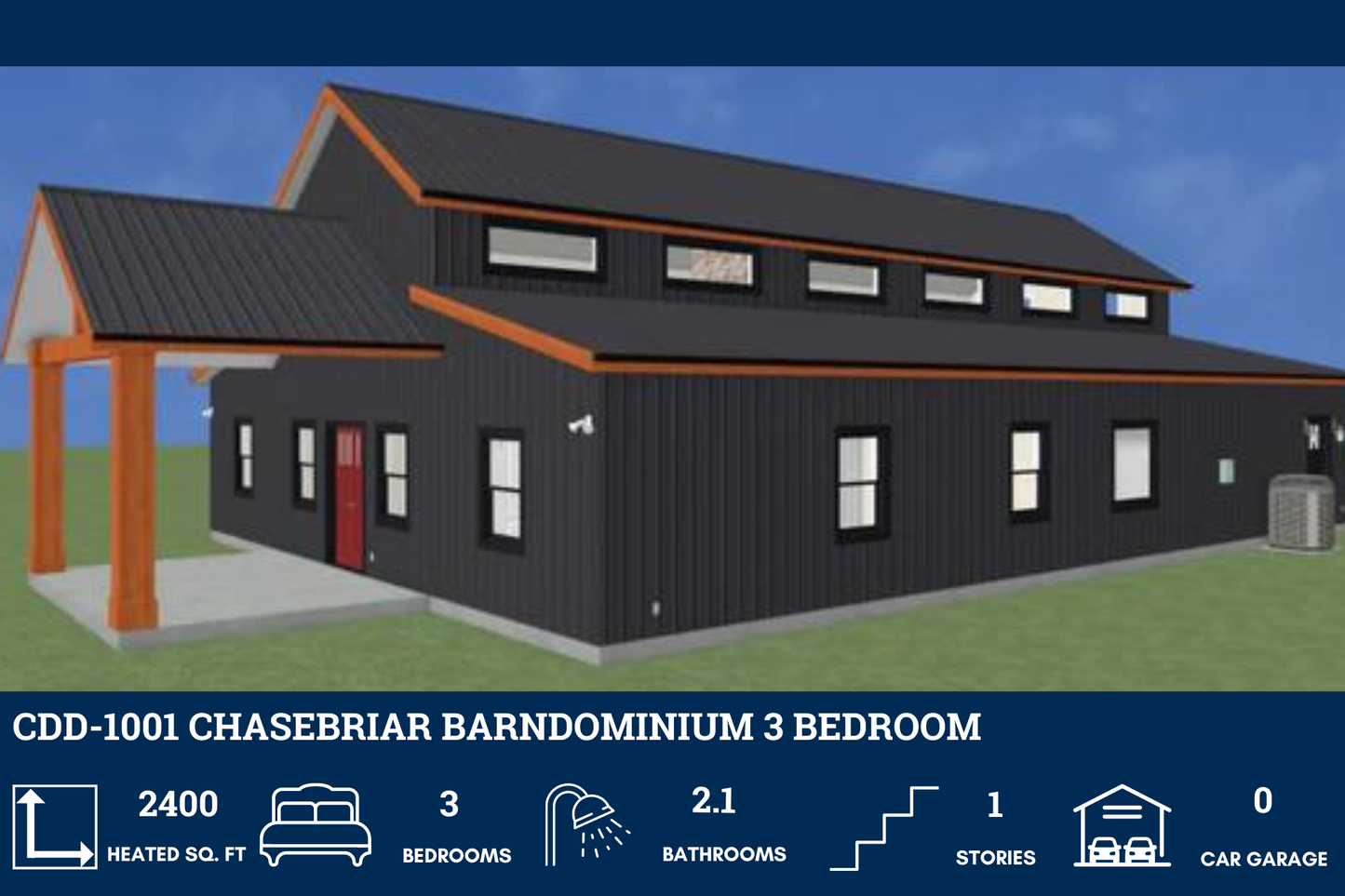 CDD-1001 Chasebriar Barndominium House Plan