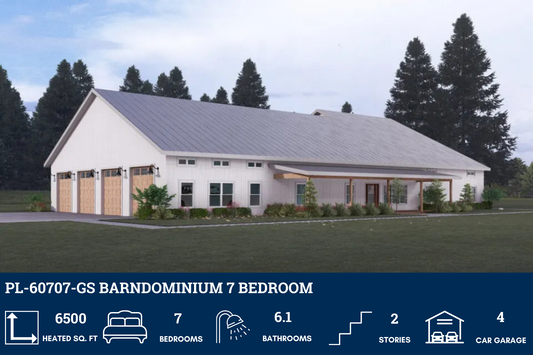 PL-60707-GS Barndominium House Plan