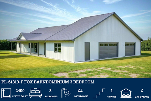PL-61313-F Fox Barndominium House Plan