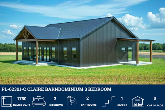 PL-62301-C Claire Barndominium House Plan