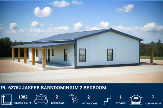 PL-62762 Jasper Barndominium House Plan