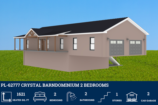 PL-62777 Crystal Barndominium House Plan