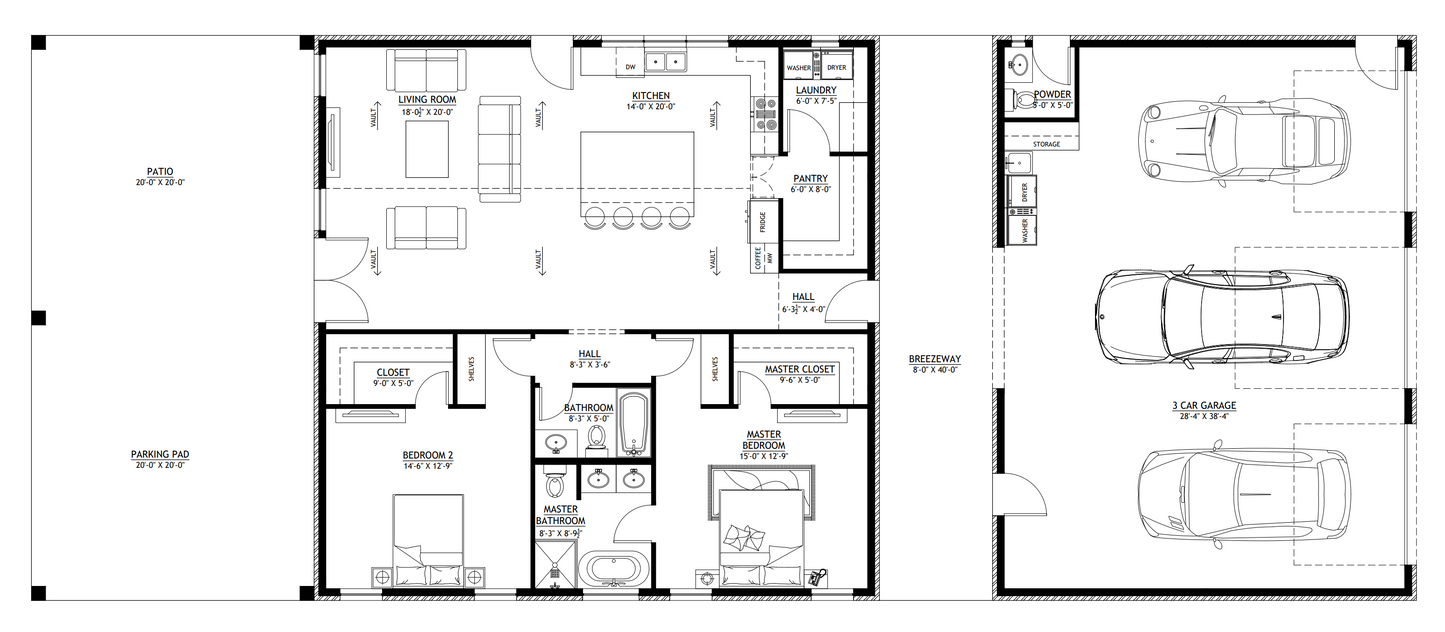 PL-71007-Y Young Barndominium House Plan