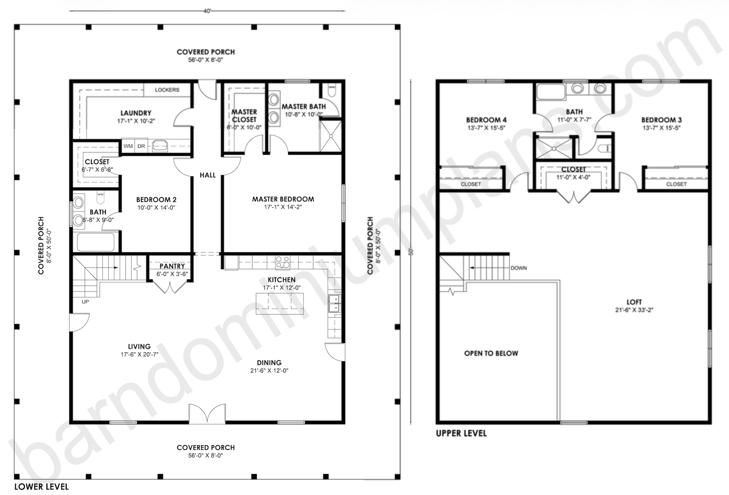 BCO-40167 Barndominium House Plan