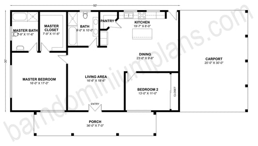 BCO-40105 Barndominium House Plan