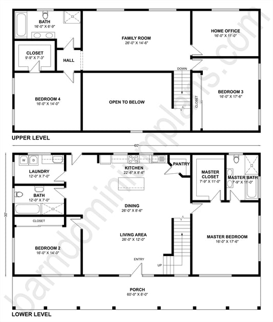 BCO-40107 Barndominium House Plan