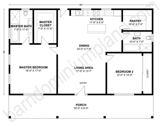 BCO-40109 Barndominium House Plan