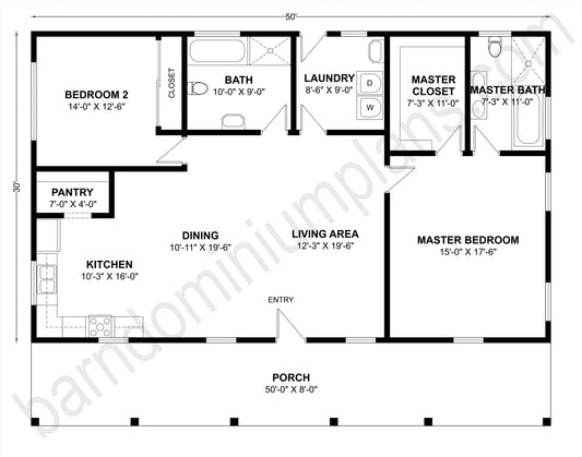 BCO-40113 Barndominium House Plan