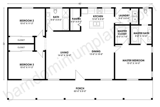 BCO-40123 Barndominium House Plan
