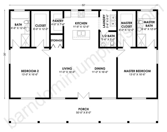 BCO-40149 Barndominium House Plan