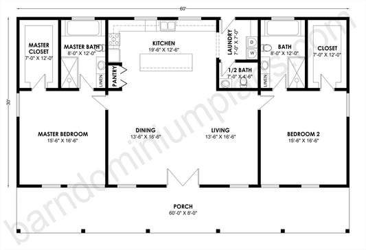 BCO-40150 Barndominium House Plan