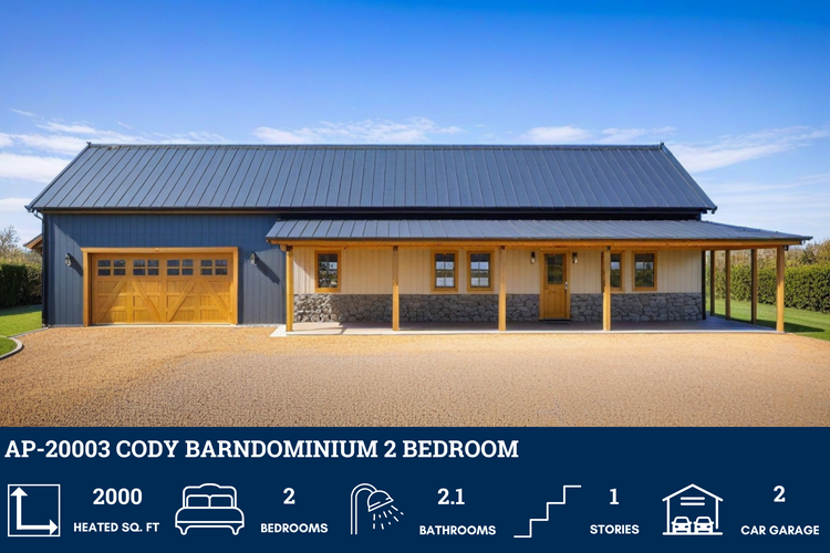 40x50 Barndominium House Plans | 2000 Square Feet