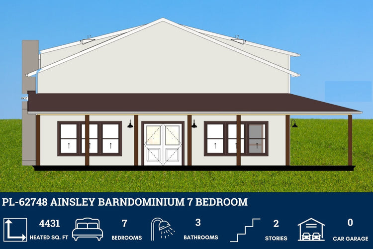 7 Bedroom Barndominium House Plans
