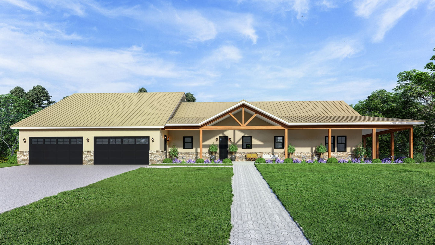 PL-61303-F Frankie Barndominium House Plan