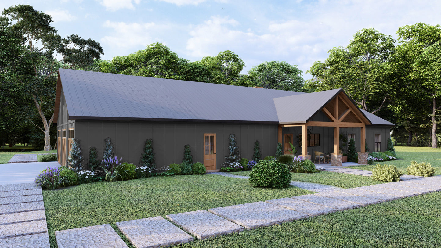 AK-4003 Stonebrook Barndominium House Plan