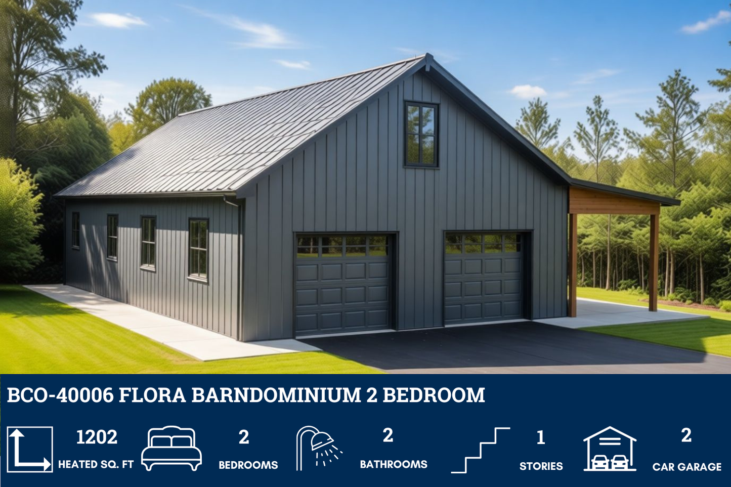 BCO-40006 Flora Barndominium House Plan