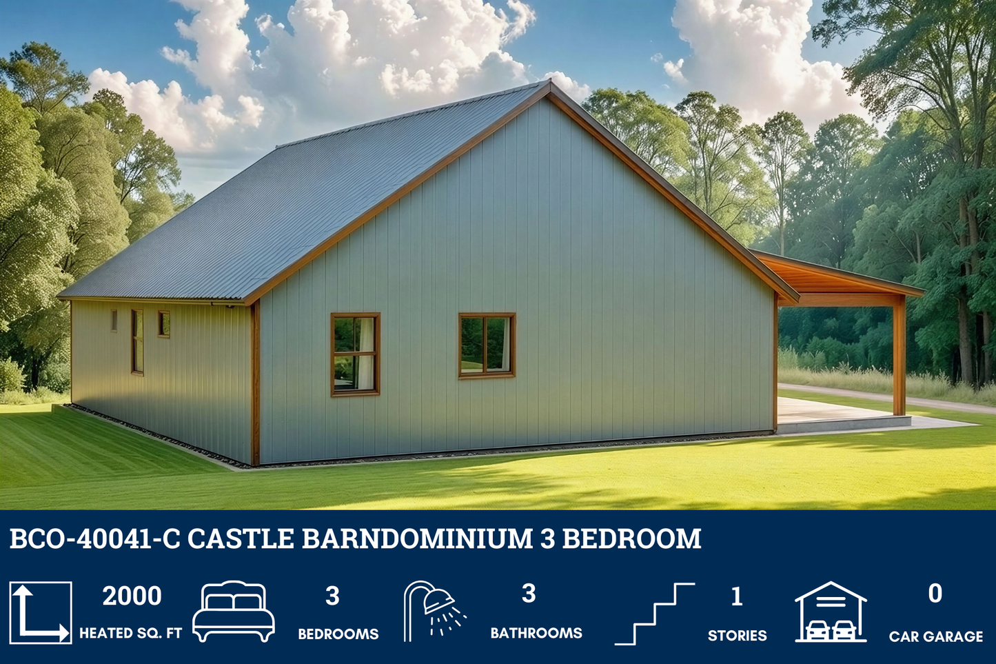 BCO-40041-C Castle Barndominium House Plan