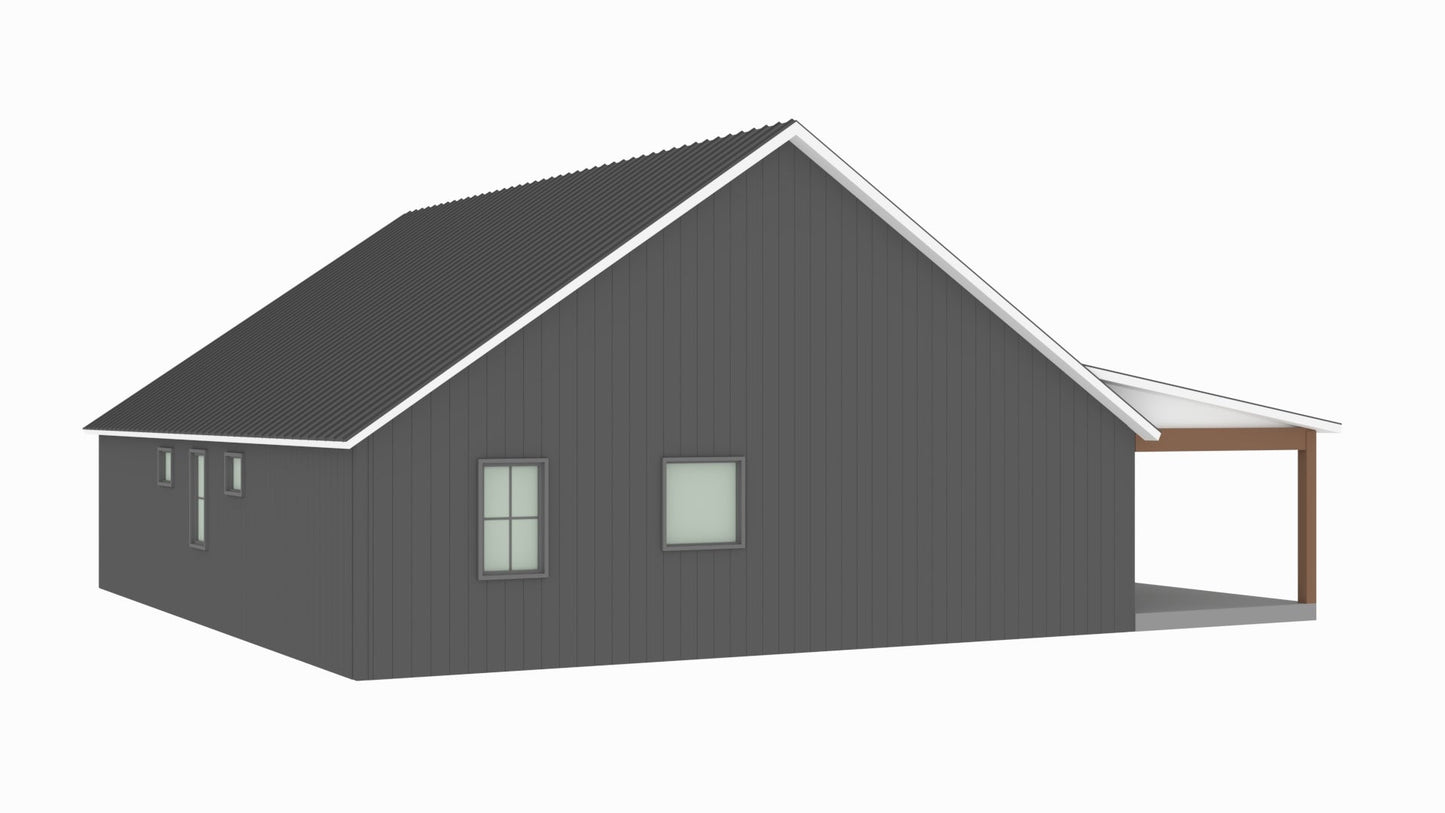 BCO-40041-C Castle Barndominium House Plan