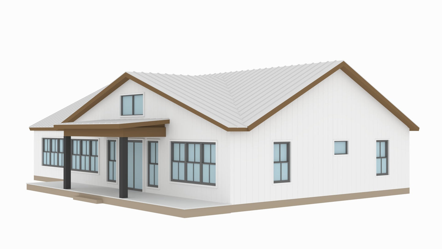 BCO-40042 Detlin Barndominium House Plan