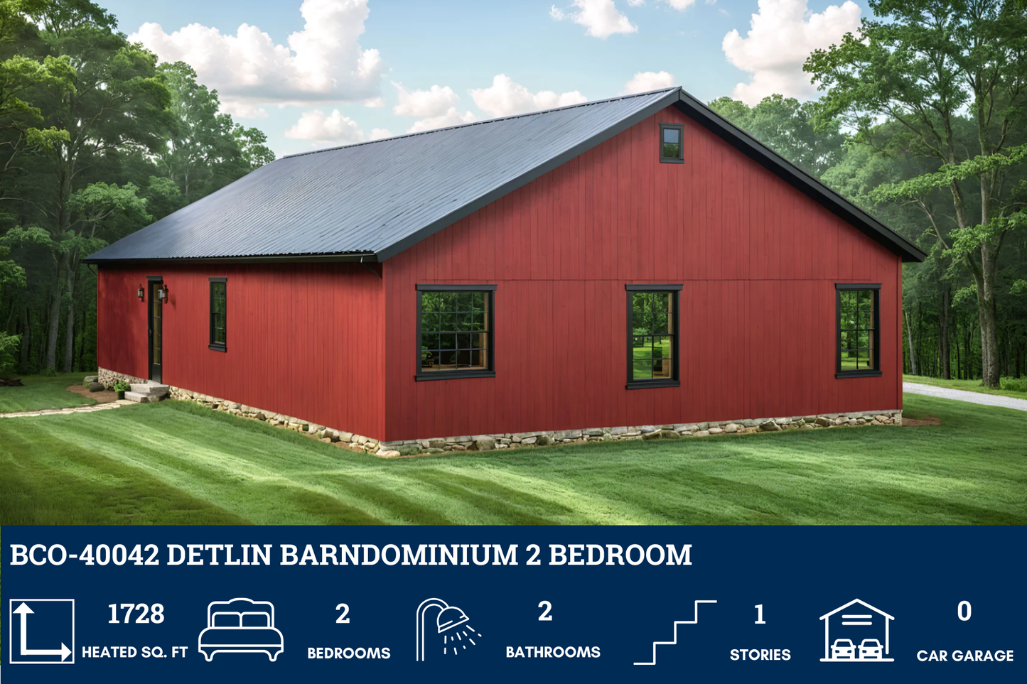 BCO-40042 Detlin Barndominium House Plan