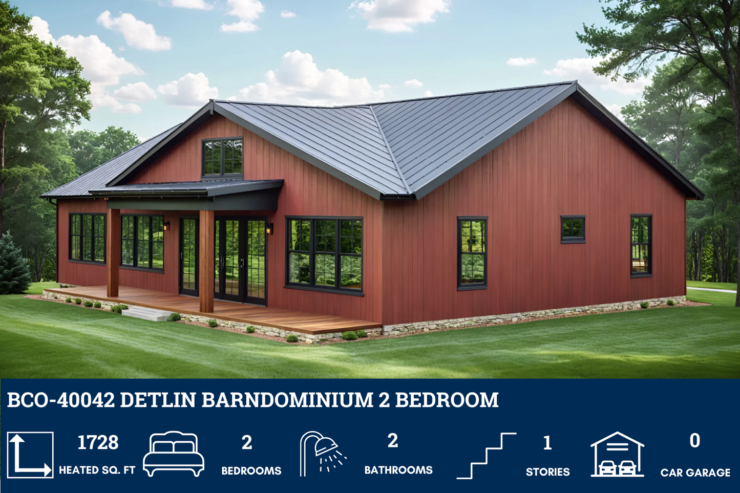 BCO-40042 Detlin Barndominium House Plan