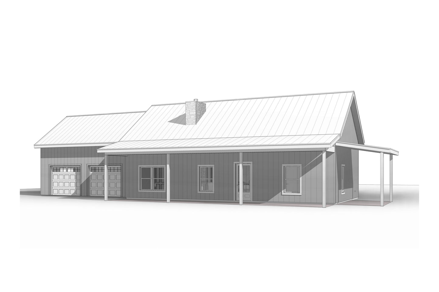BCO-40044-2 Rustwood Barndominium House Plan