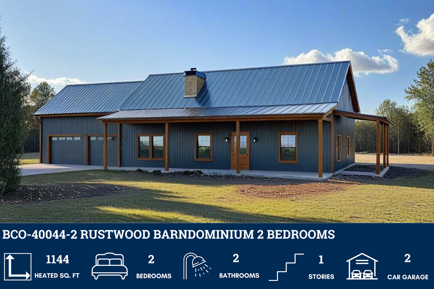 BCO-40044-2 Rustwood Barndominium House Plan