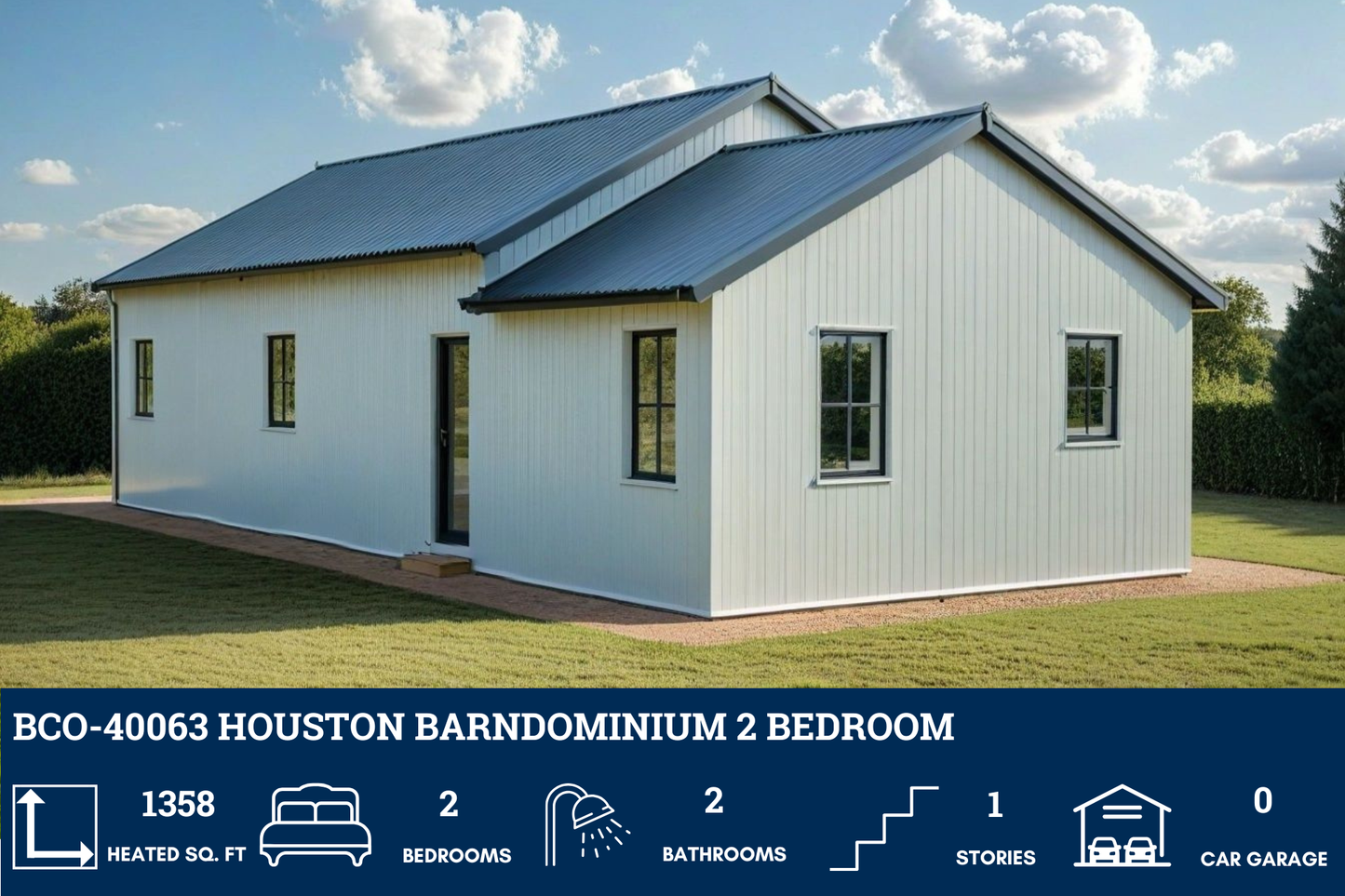 BCO-40063 Houston Barndominium House Plan