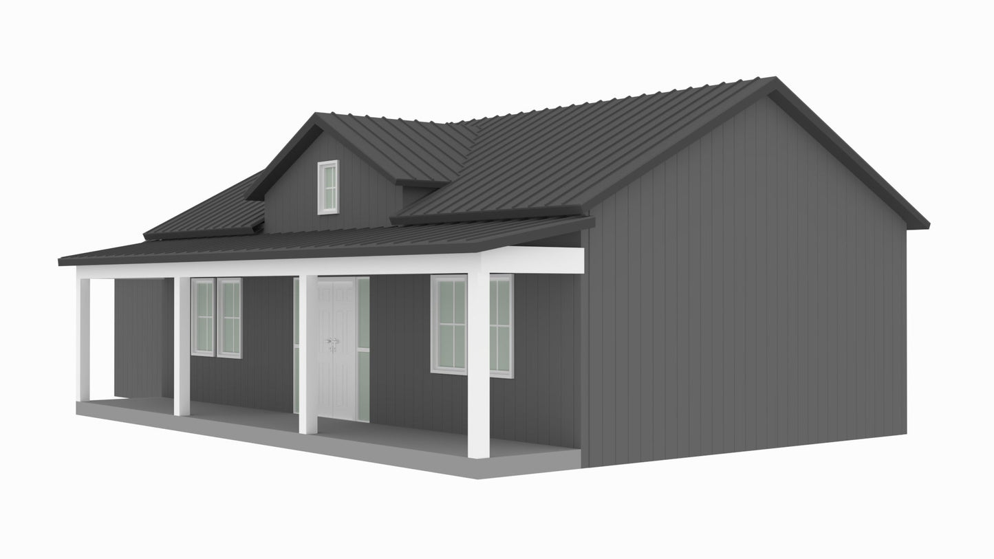 BCO-40063 Houston Barndominium House Plan