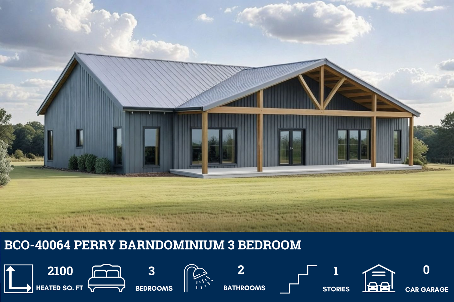 BCO-40064 Perry Barndominium House Plan