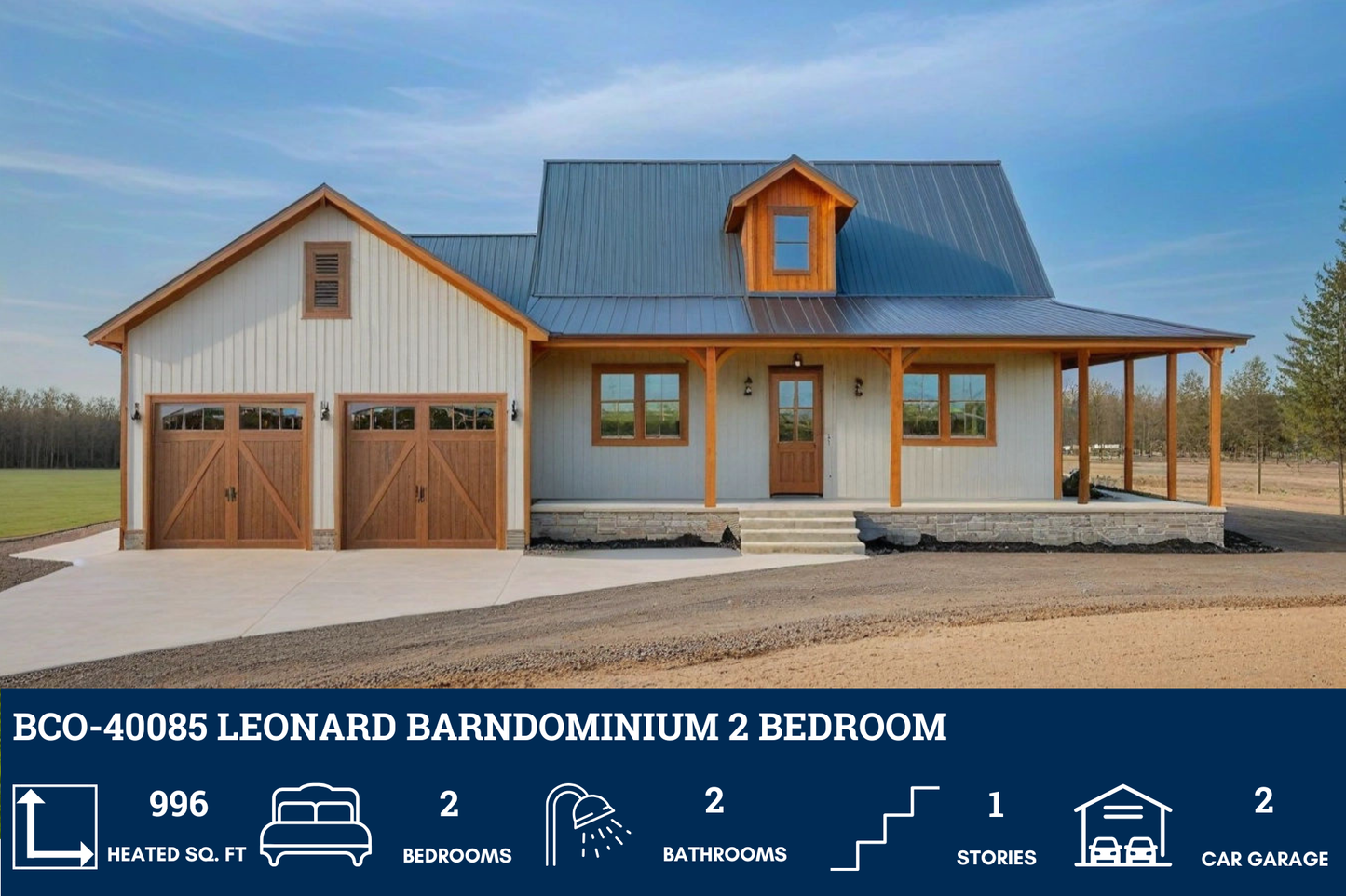 BCO-40085 Leonard Barndominium House Plan