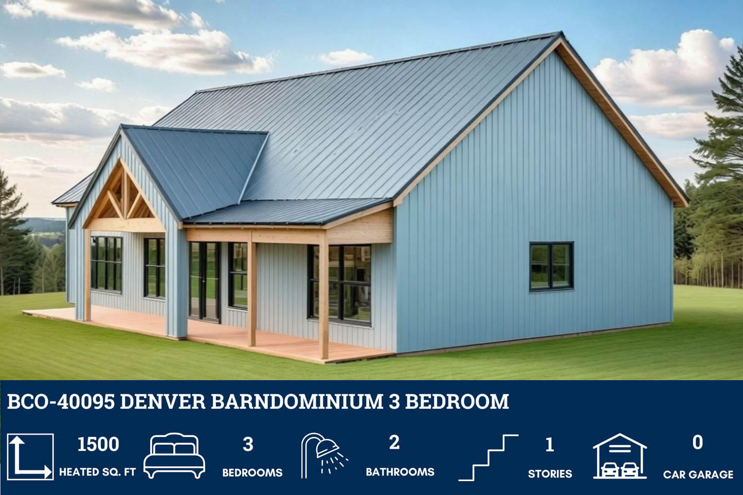 BCO-40095 Denver Barndominium House Plan