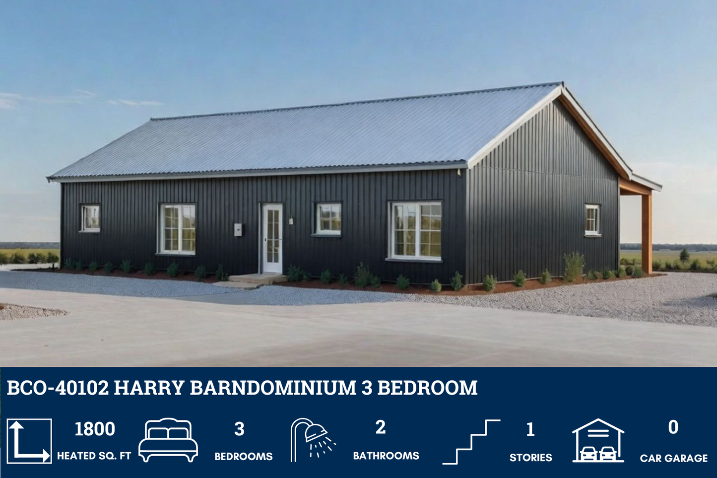 BCO-40102 Harry Barndominium House Plan