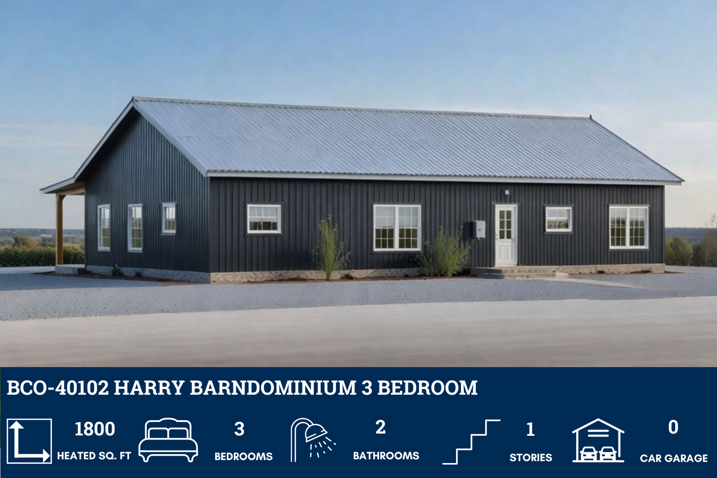 BCO-40102 Harry Barndominium House Plan
