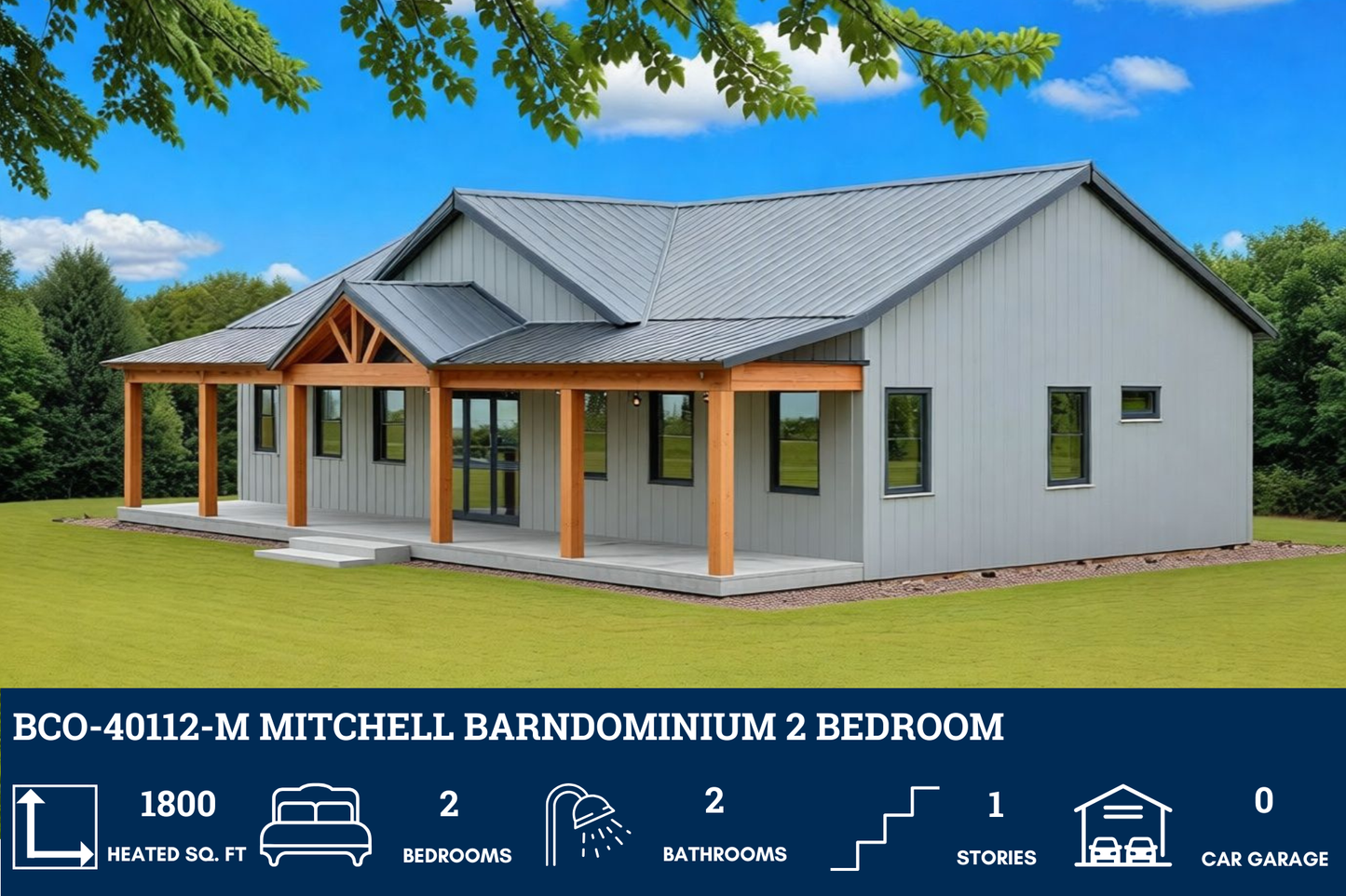 BCO-40112-M Mitchell Barndominium House Plan