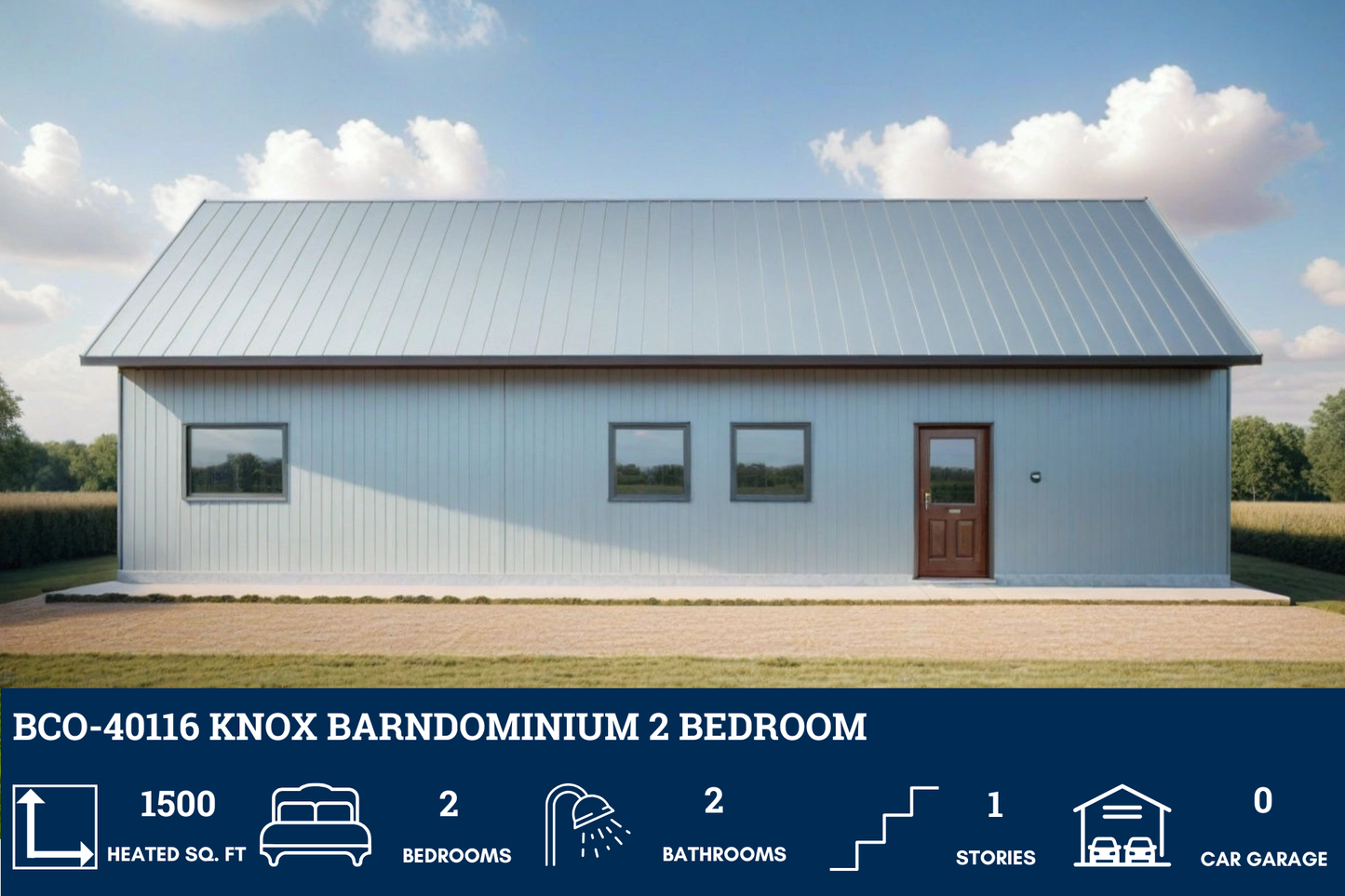 BCO-40116 Knox Barndominium House Plan