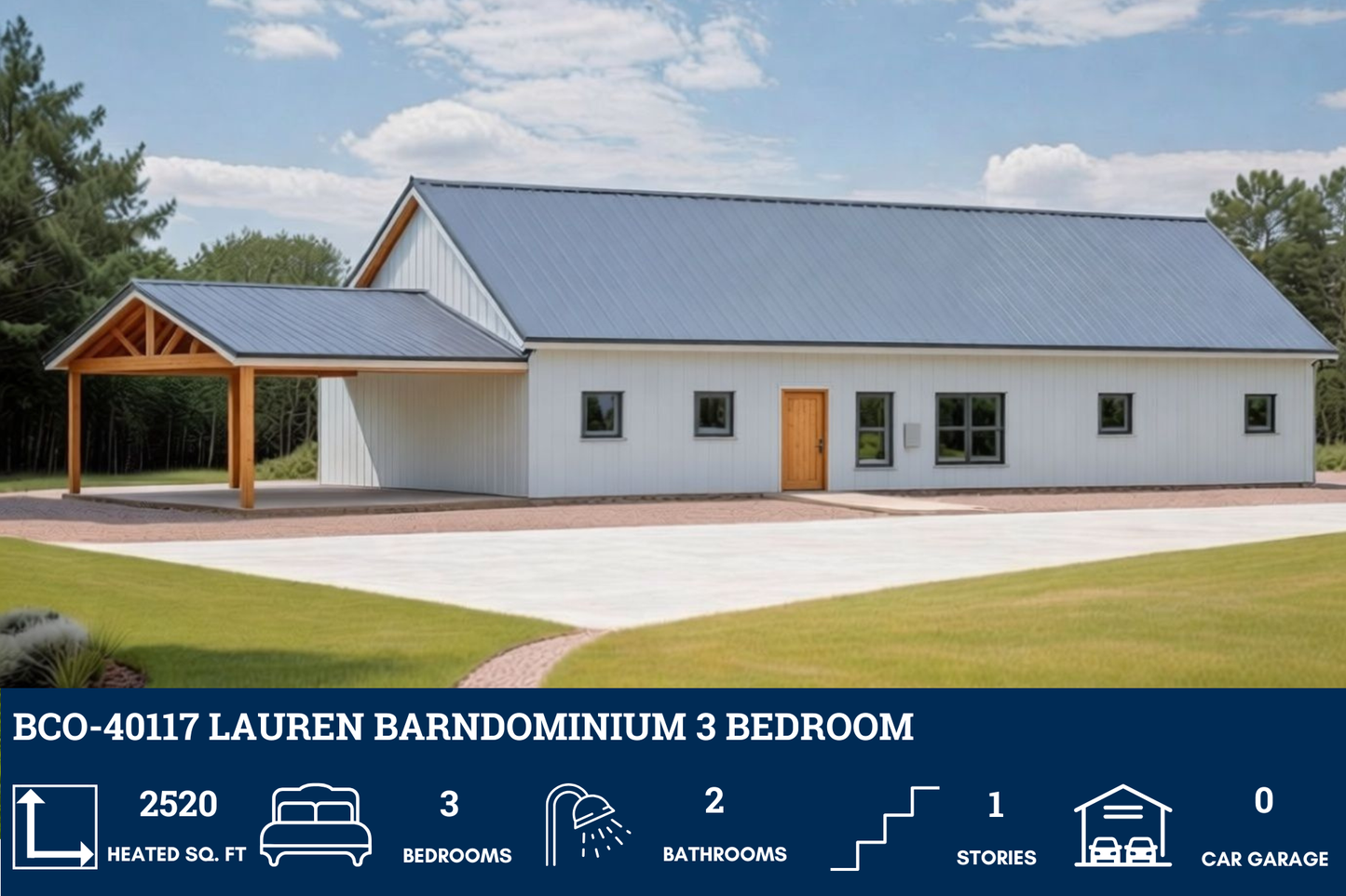 BCO-40117 Lauren Barndominium House Plan
