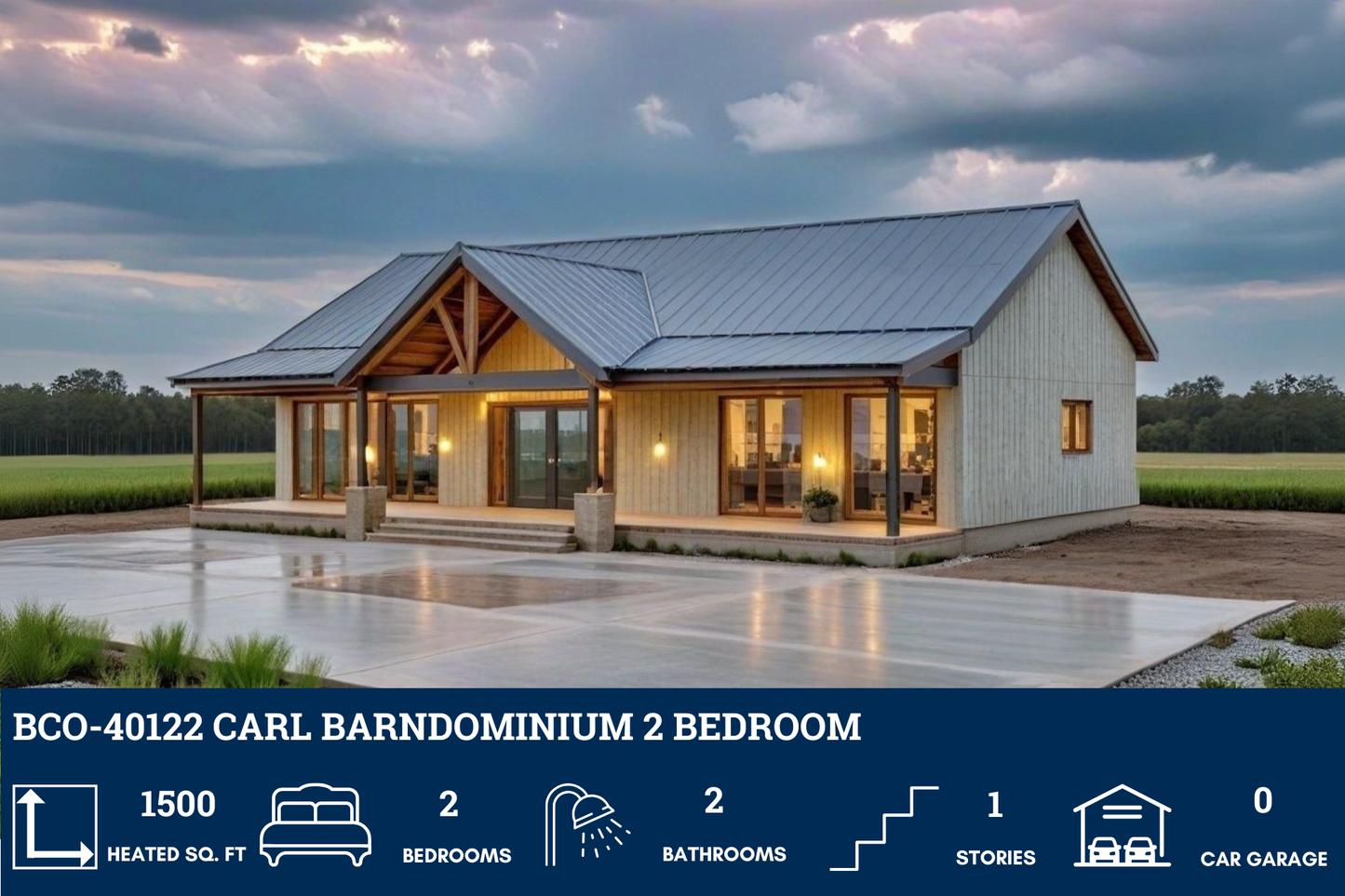 BCO-40122 Carl Barndominium House Plan