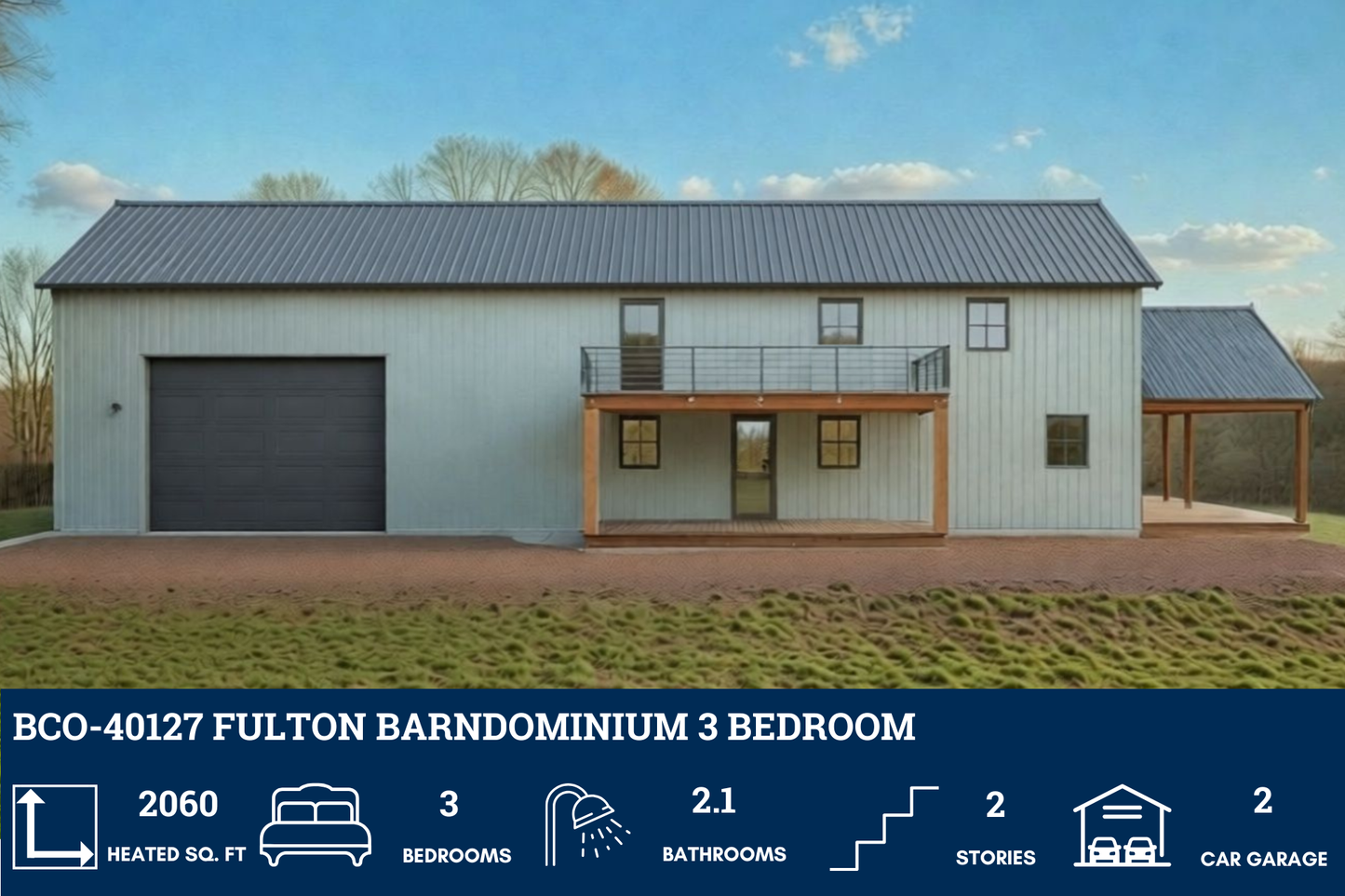 BCO-40127 Fulton Barndominium House Plan