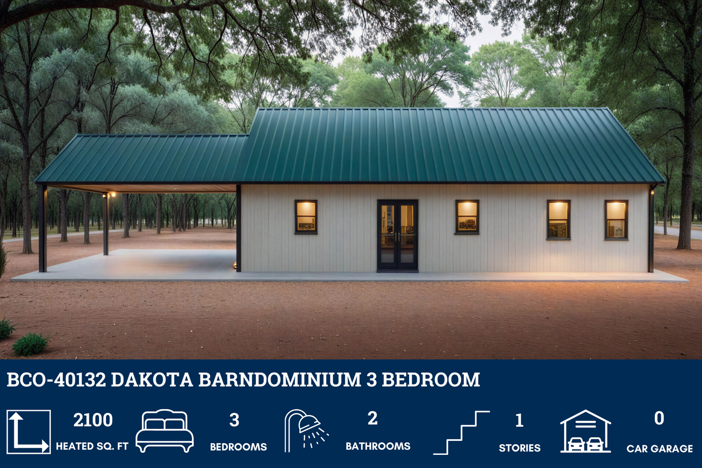 BCO-40132 Dakota Barndominium House Plan