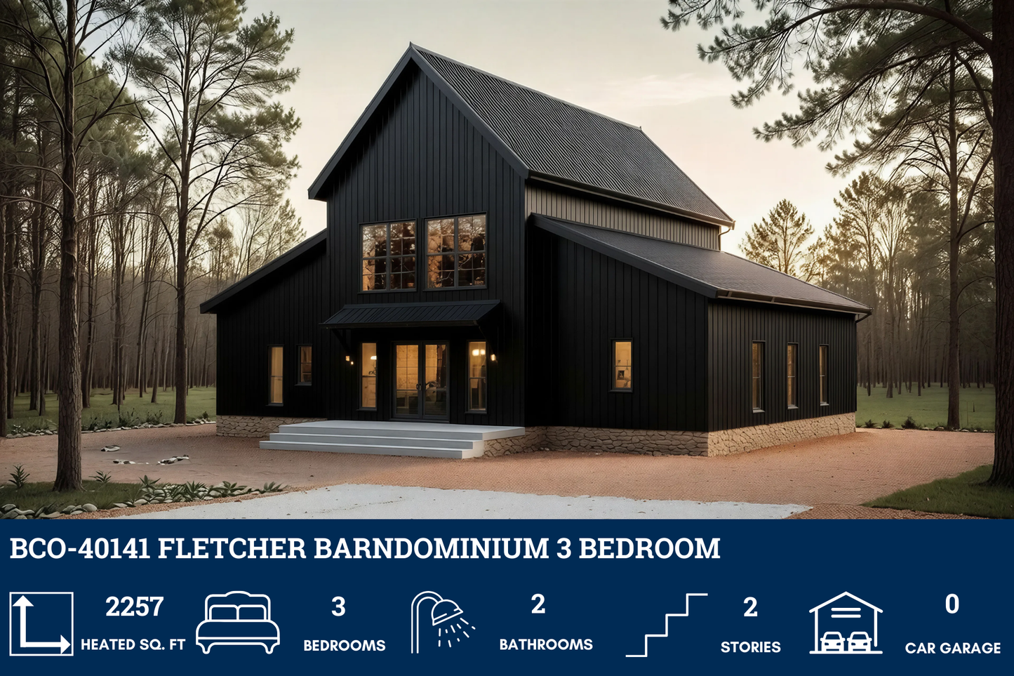BCO-40141 Fletcher Barndominium House Plan