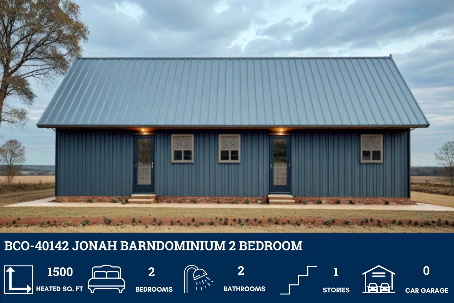 BCO-40142 Jonah Barndominium House Plan