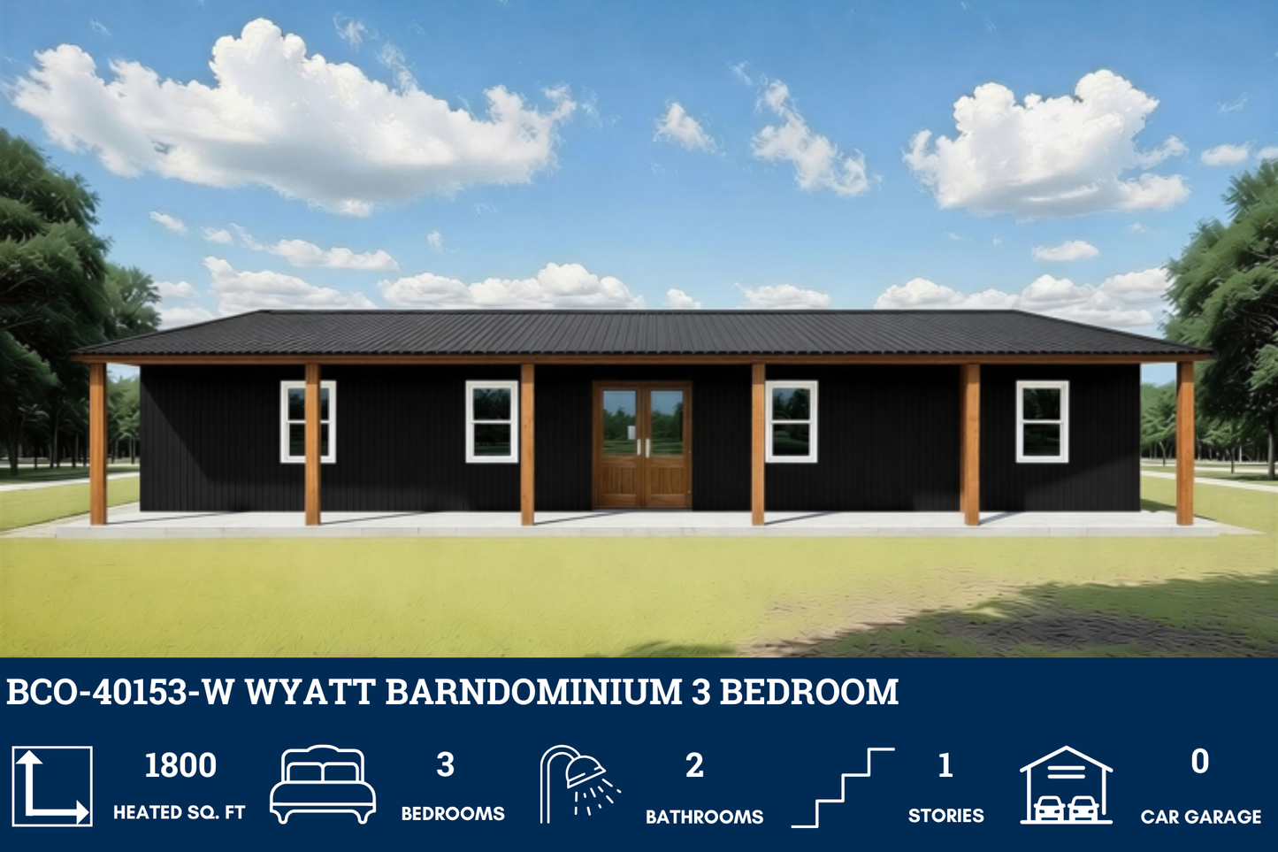 BCO-40153-W Wyatt Barndominium House Plan