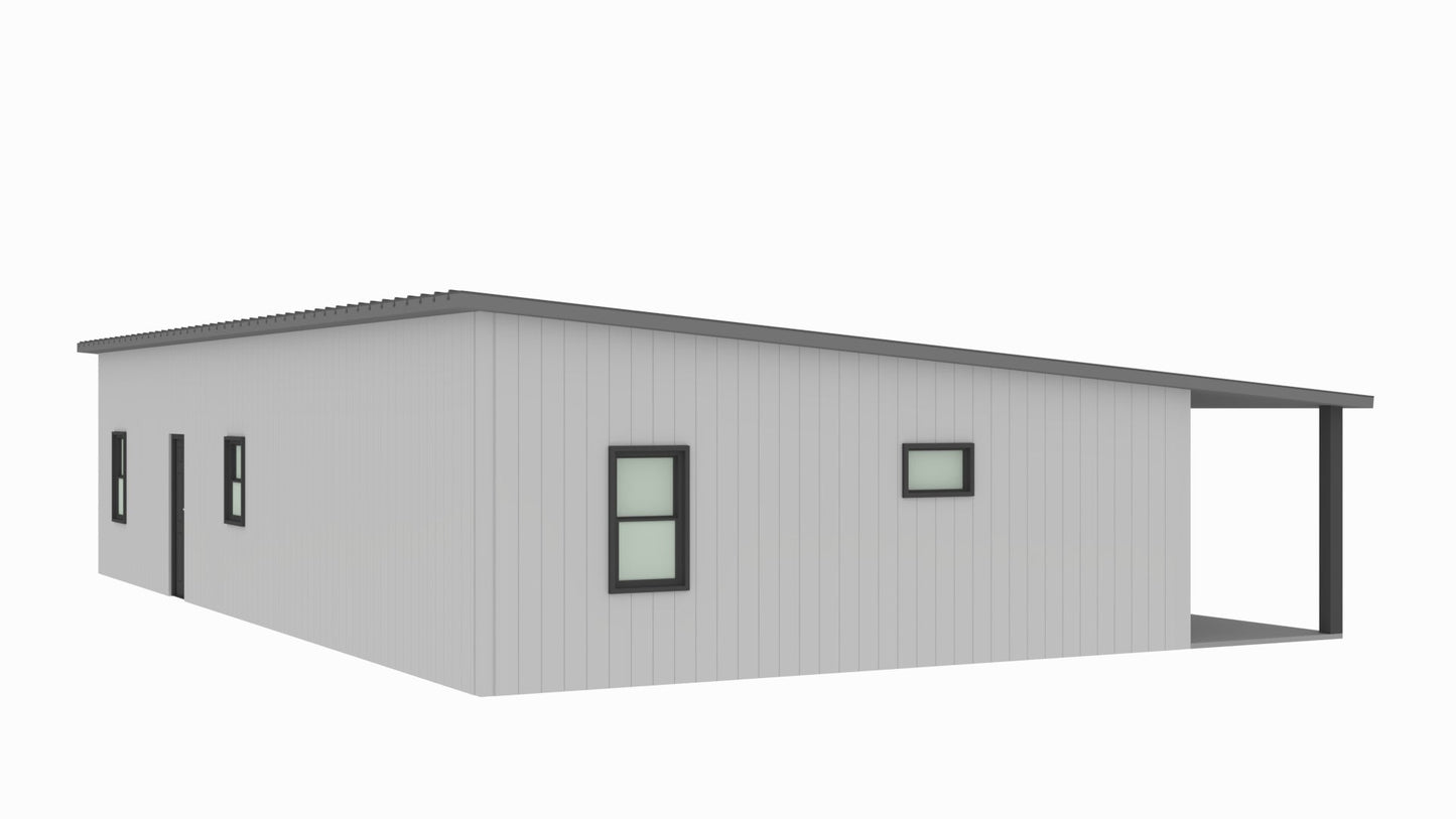 BCO-40153-W Wyatt Barndominium House Plan