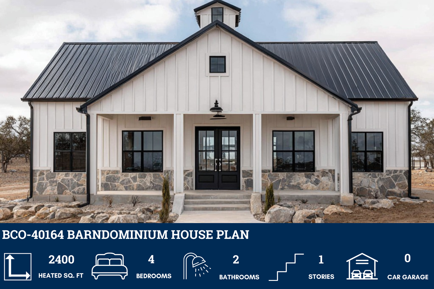 BCO-40164 Barndominium House Plan