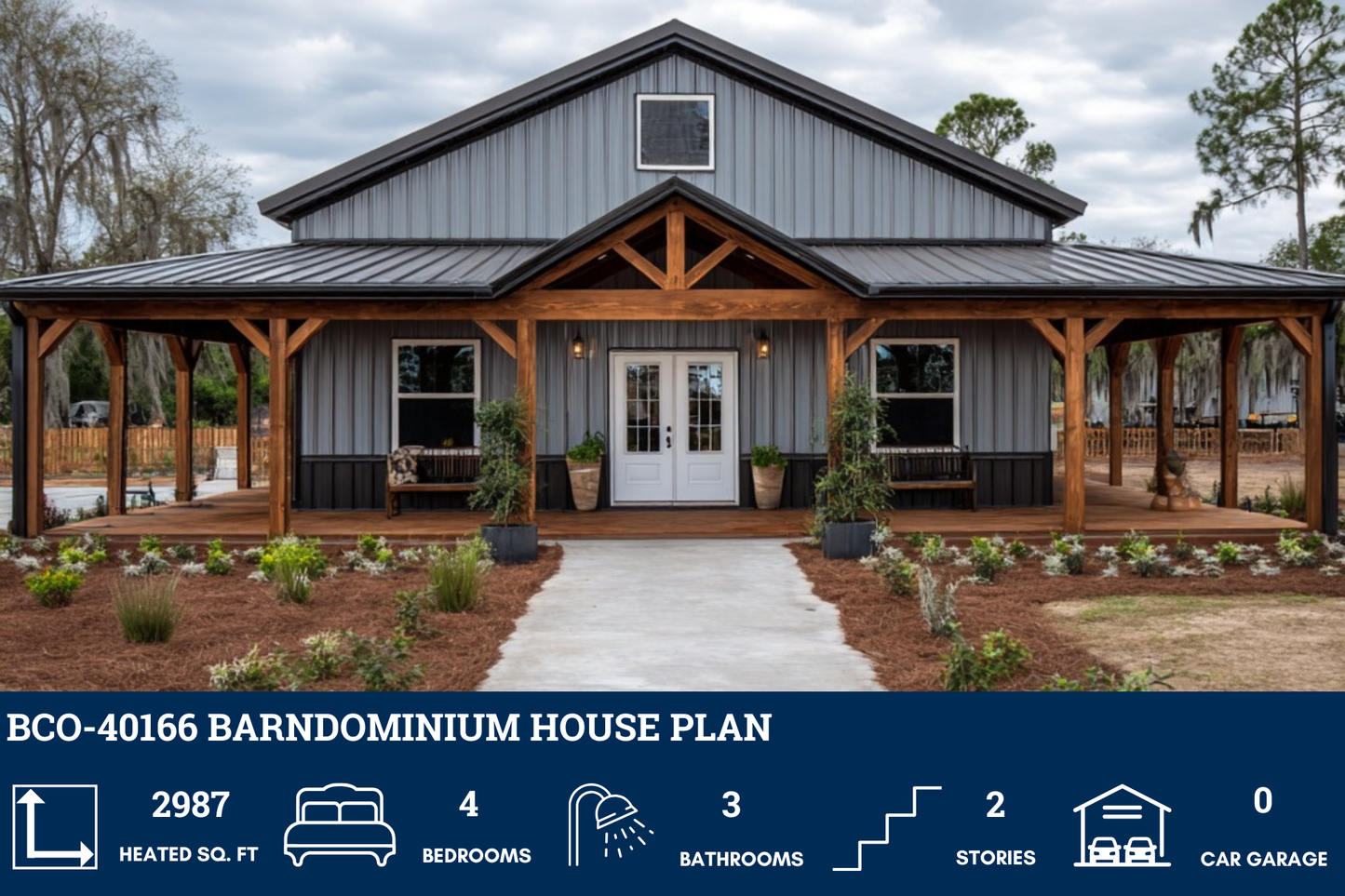 BCO-40166 Barndominium House Plan