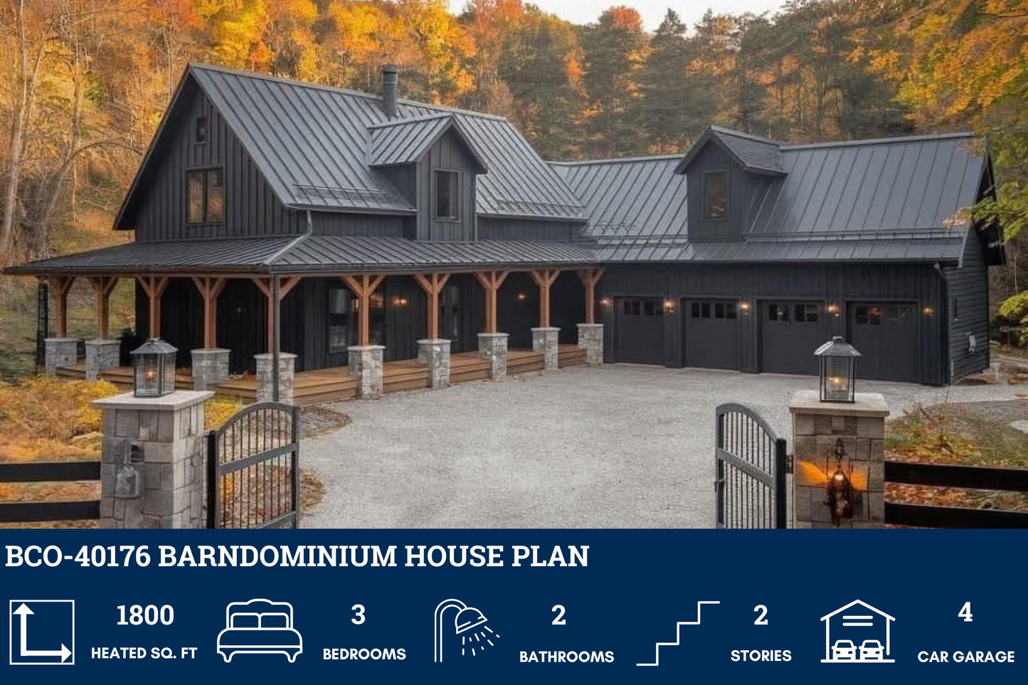 BCO-40176 Barndominium House Plan