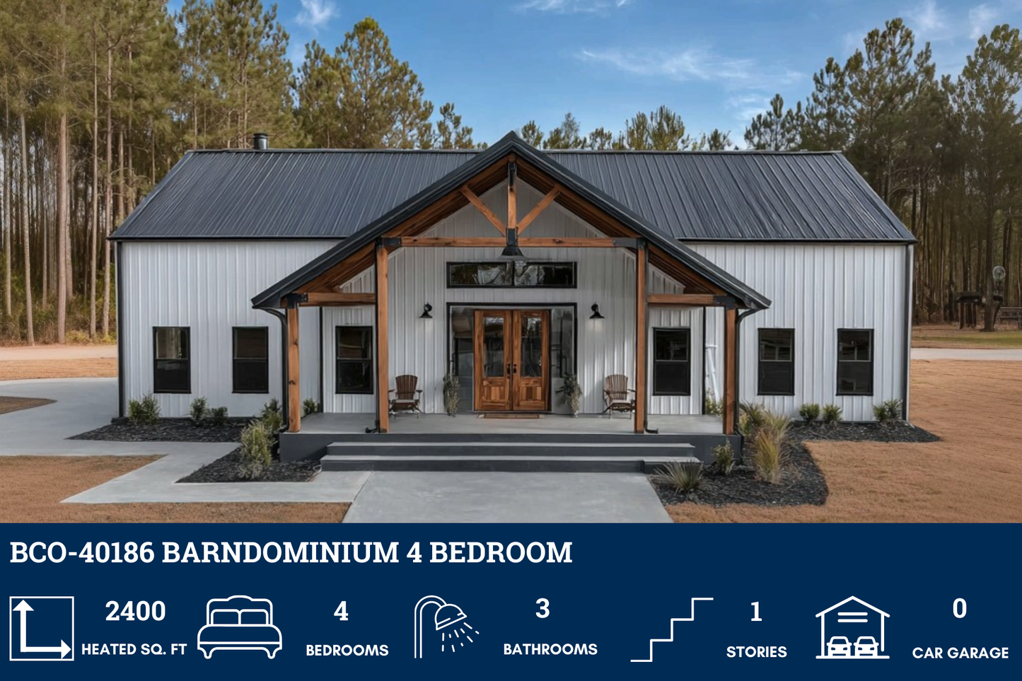 BCO-40186 Barndominium House Plan